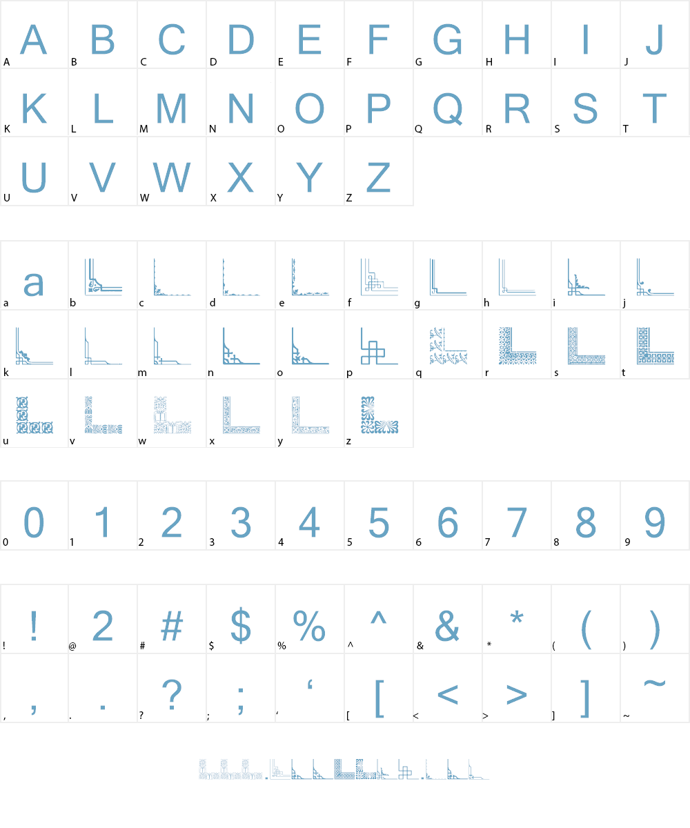 Vintage Decorative Corners 32 Font Character